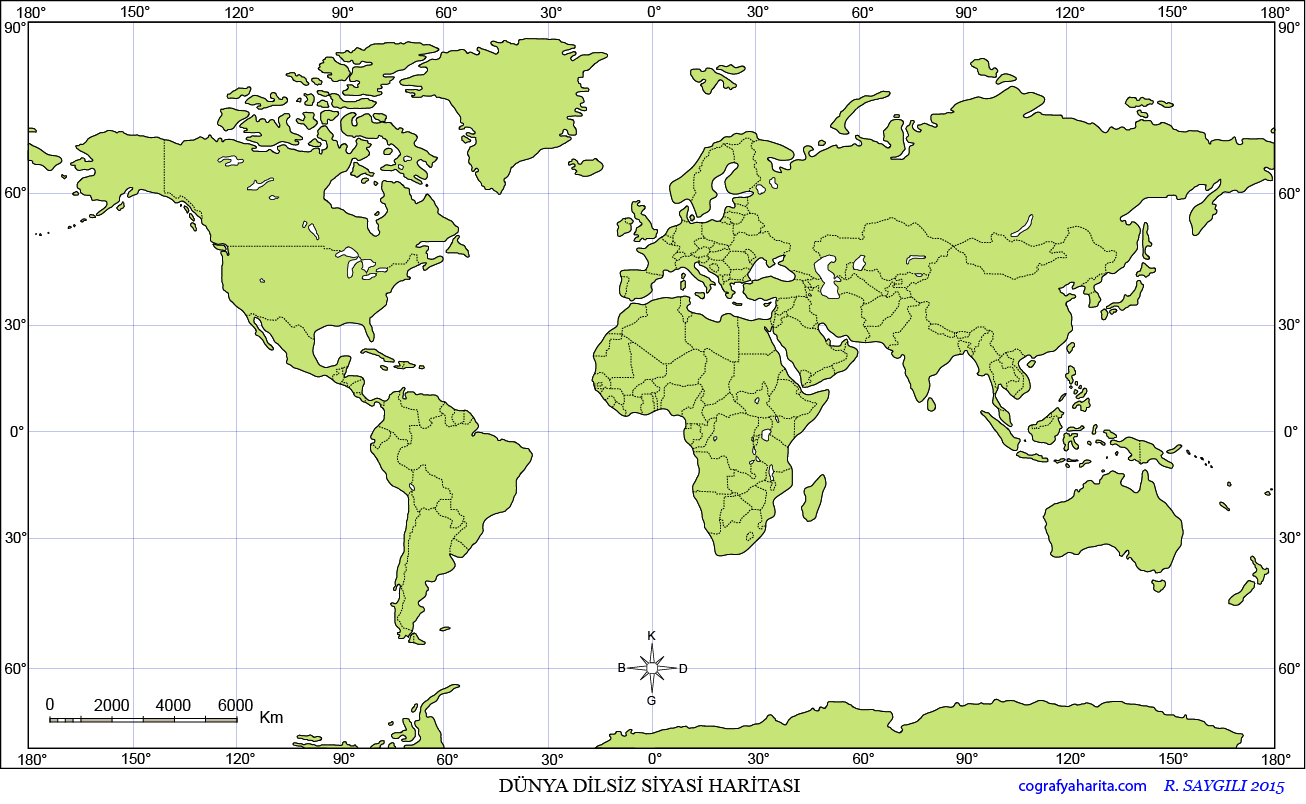 Dünya Dilsiz Haritası Volkanik Dağlar - WRHS