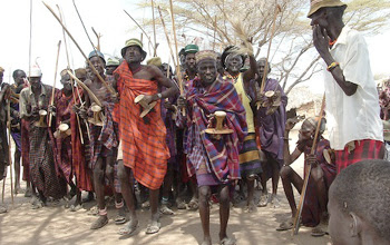 Photo of Turkana warriors.