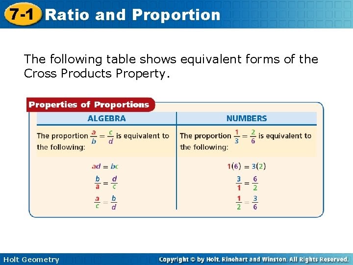 7-1: Lesson Quiz Geometry - Chapter 7 Test Glencoe Geometry Page 1 Line