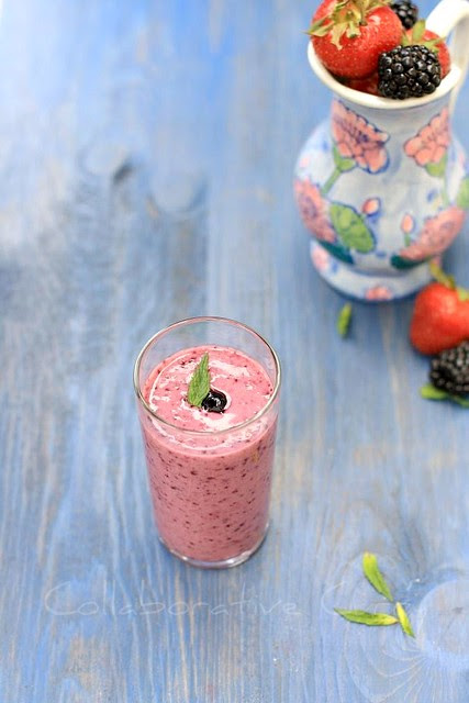 Mixed Berry Lassi With Flax meal