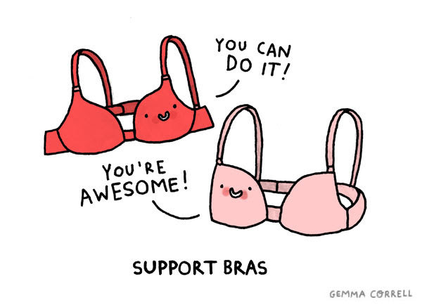 cartoon, support bras