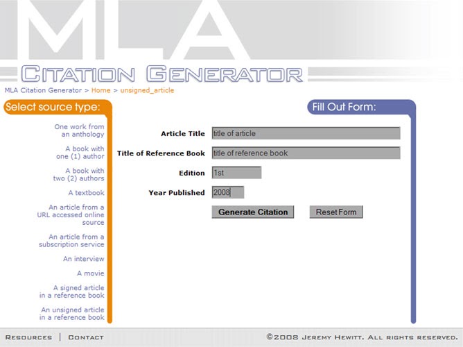 Citation Machine Apa Generator