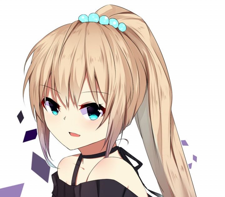 Anime Girl Blonde Hair Ponytail