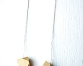 One Of A Kind Geometric Painted Wood Necklace / Lux Collection: Peach and Gold Spring Color Block Jewelry - EasternTrend One Of A Kind Geometric Painted Wood Necklace / Lux Collection: Peach and Gold Spring Color Block Jewelry - EasternTrend