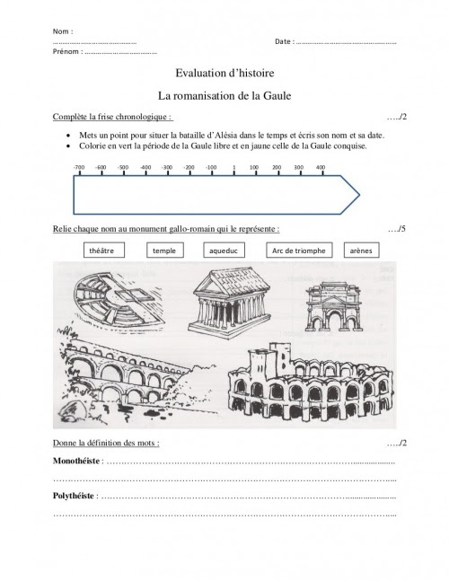 évaluation Antiquité Cm1 Pdf Corrigé Evaluation Histoire Cm1 Les Gaulois Et Les Romains - Nouvelles Histoire