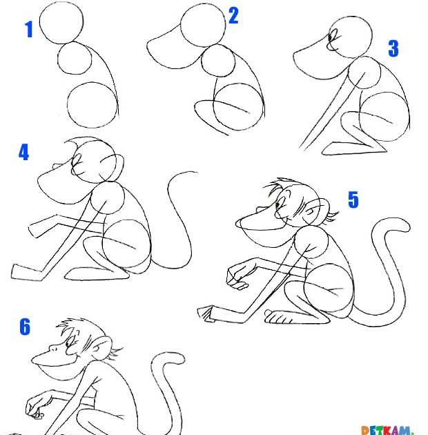 Affe Zeichnung Einfach