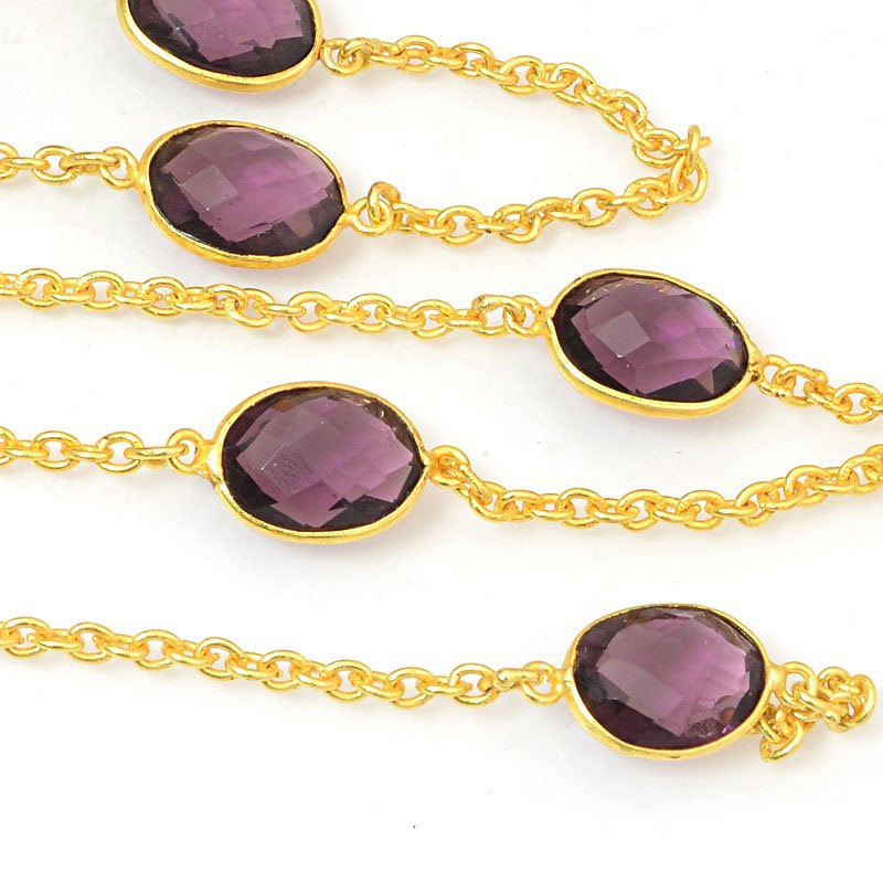 s40347 Gemstone Chain - Faceted Donut Rondelles - Green Chalcedony (foot)
