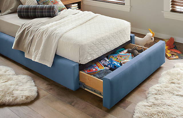 Wyatt Twin Low Headboard Storage Bed by R&B