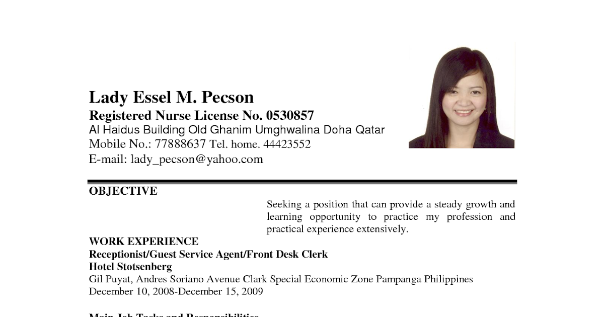 Example Of Job Application Letter With Resume : Cover Letter For Resume