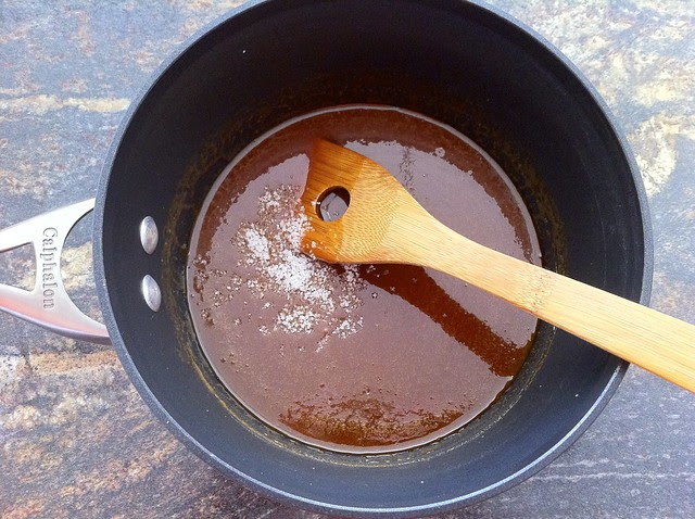 Fleur de Sel Salt Added to Caramel Sauce