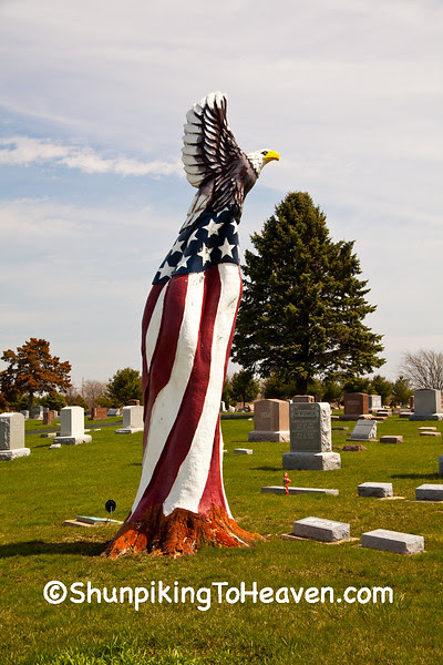 Patriotic Eagle Sculpture, Fairmount Cemetery, Ogle County, Illinois