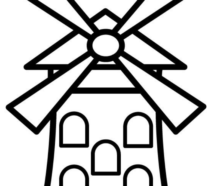 Easy Windmill Drawing For Kids