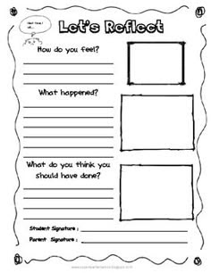 time worksheet: NEW 264 TIME OUT REFLECTION WORKSHEET