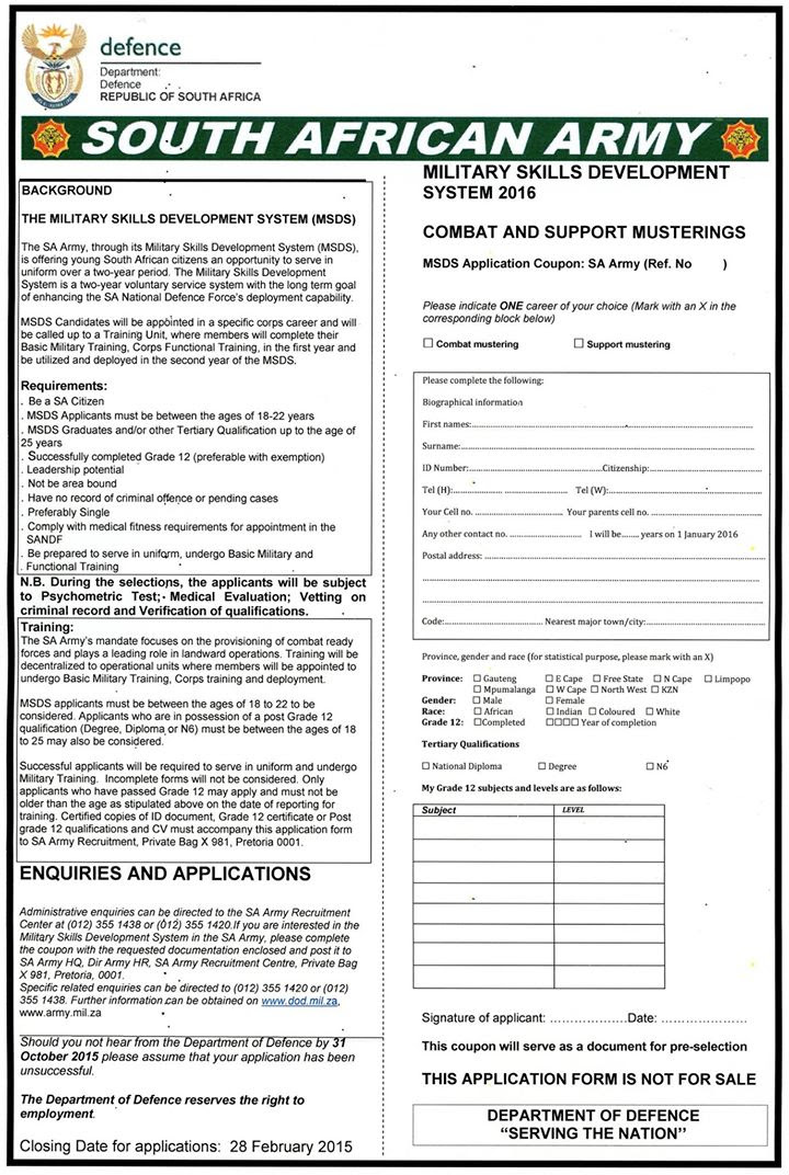 Employment Application Form South Africa | Employment Application
