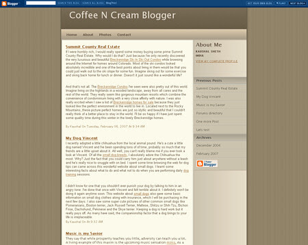 Coffee N Cream template for Blogger