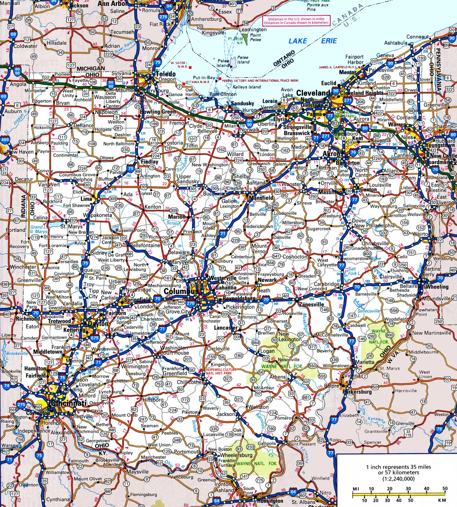 Printable Ohio County Map With Cities