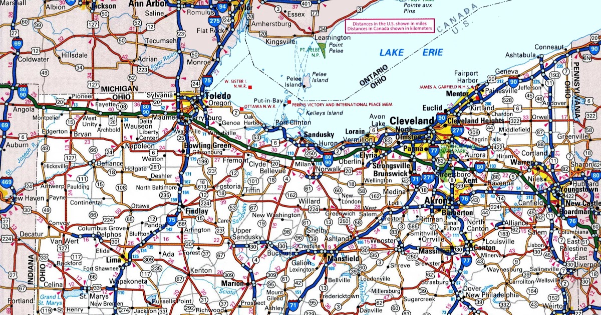 Road Maps Of Ohio | Tourist Map Of English