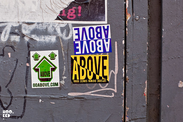 London street art stickers featuring street artist Above London street art stickers featuring street artist Above