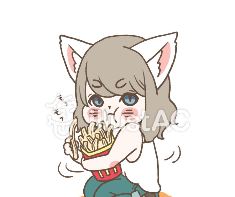 Book195 かわいい 猫 耳 女の子 フリー アイコン