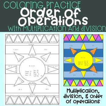 Order Of Operations Coloring Worksheets / Order Of Operations Coloring