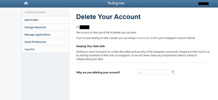 how to temporarily deactivate instagram on iphone