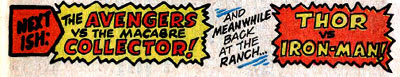 The RANCH? The Avengers have a ranch? COOL. (Avengers #50) Avengers Next Issue