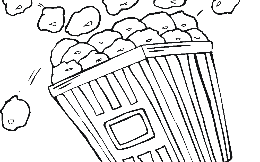 Cute Free Printable Popcorn Coloring Pages for Adult