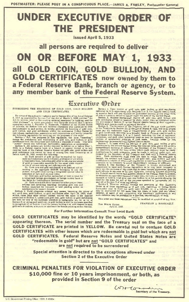 gold executive order