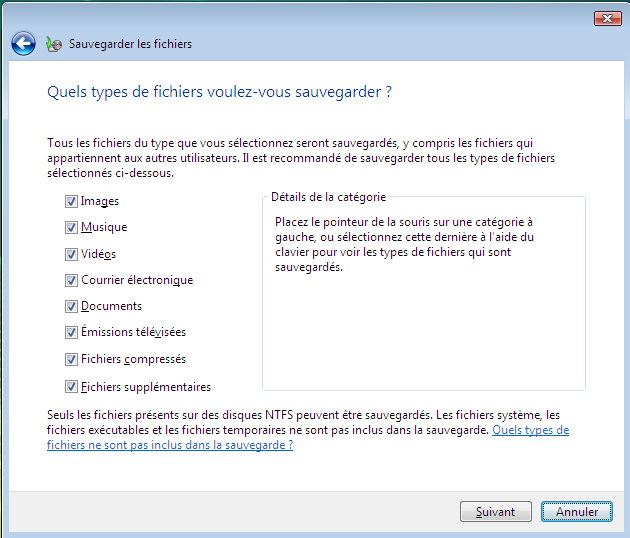 Tutoriel Centre Sauvegarde de Windows Vista/Seven