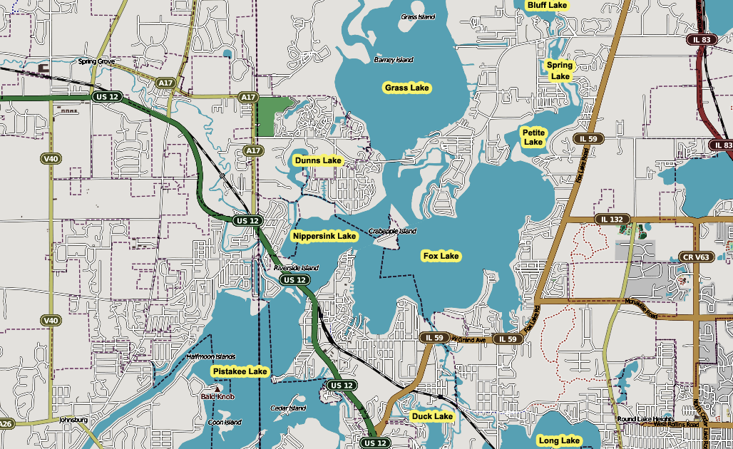 Chain O Lakes Map