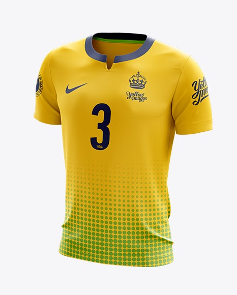 Download Soccer T-Shirt PSD Mockup Half-Side View
