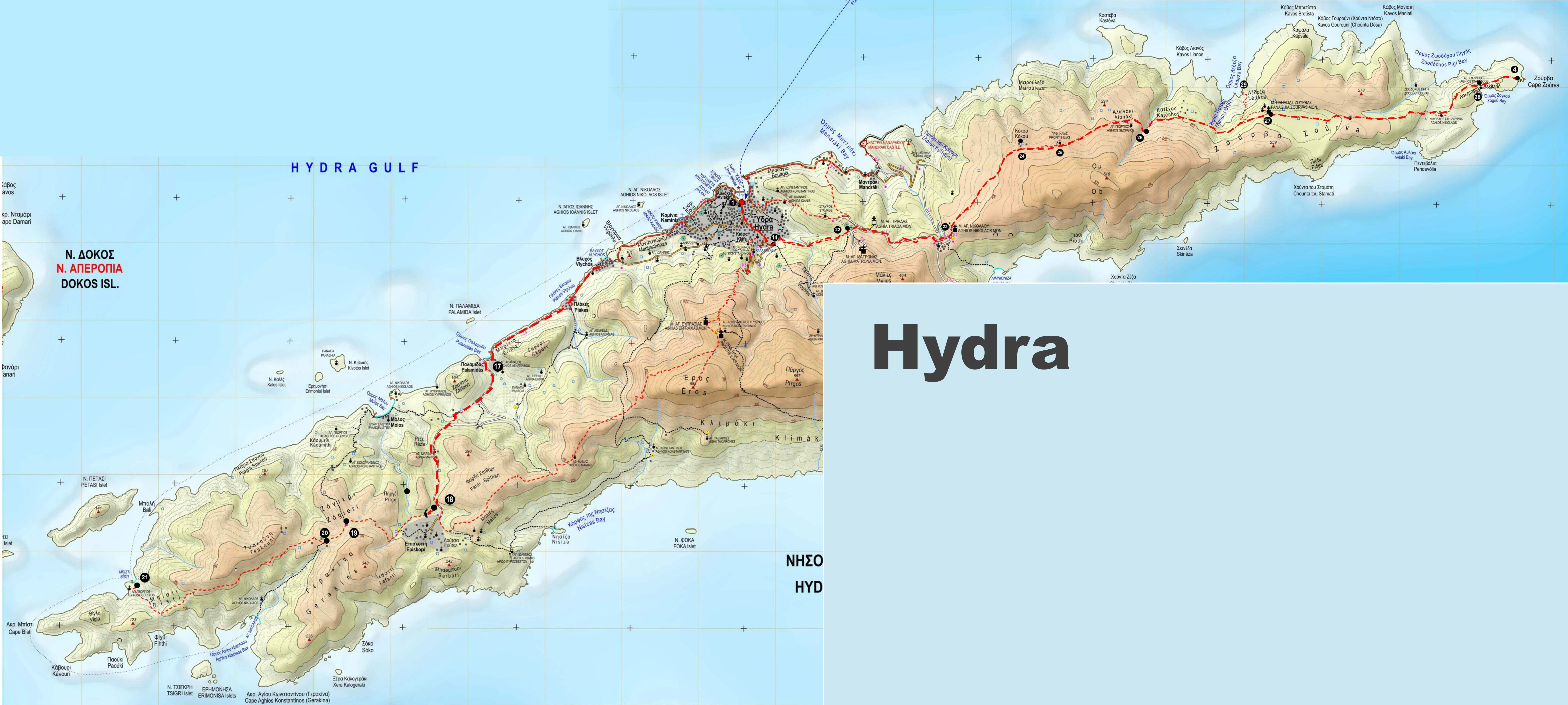 Map Of Hydra Greece | System Map
