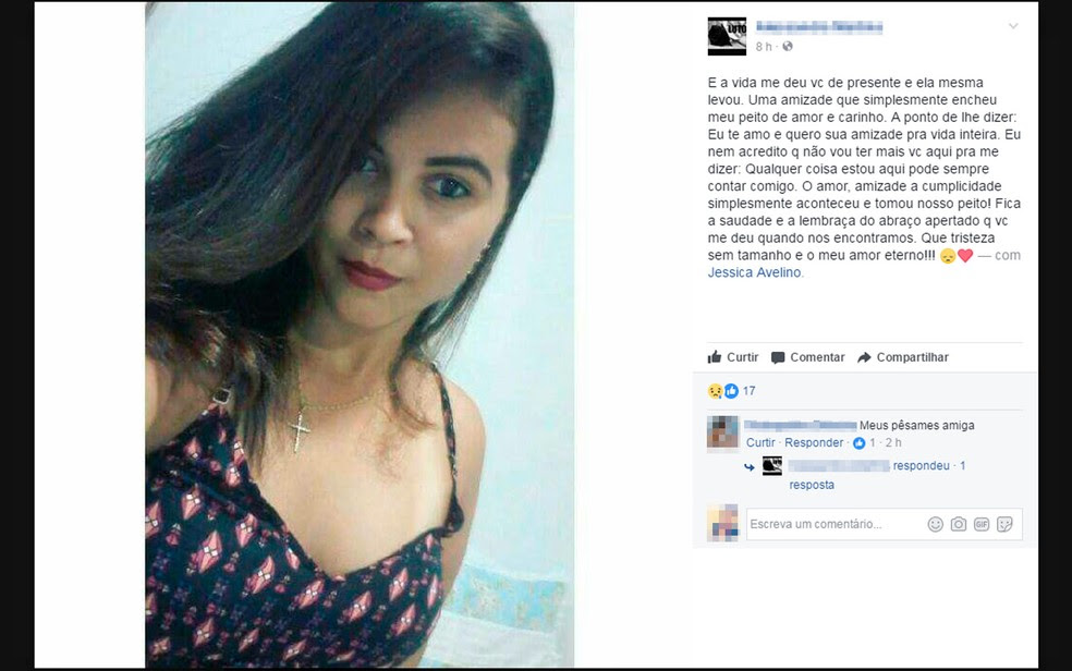 Amigos usaram as redes sociais para lamentar a morte da jovem (Foto: Reprodução/Facebook)