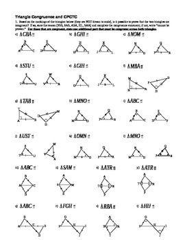 Triangle Congruence Worksheet 1 Answer Key - worksheet