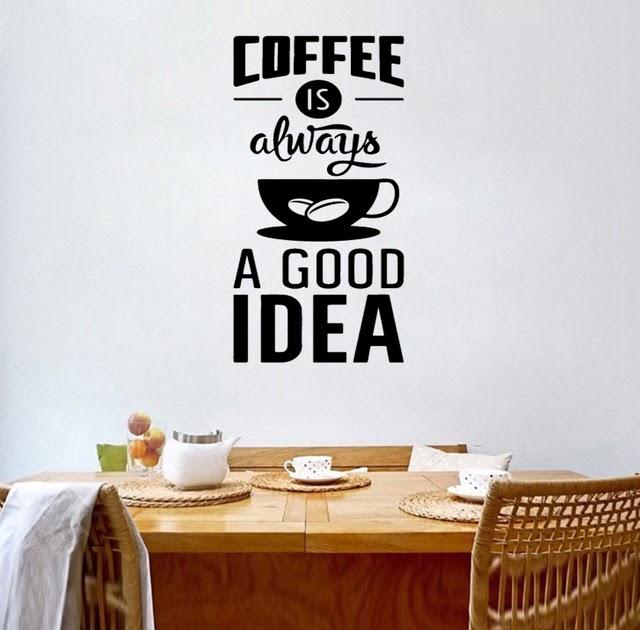 Cheap Wall Decal Quotes Coffee is a Good Idea Cup Wall Sticker Pub Cafe