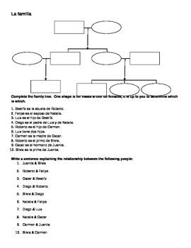 Spanish Family Tree Worksheet - worksheet