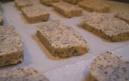 Arnold Palmer Cookie Dough sliced and ready to bake