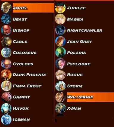 X men legends 2 characters