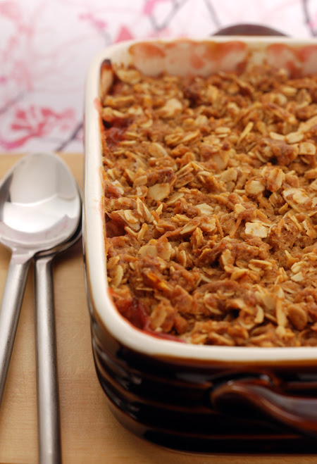 rhubarb and pear crumble© by Haalo