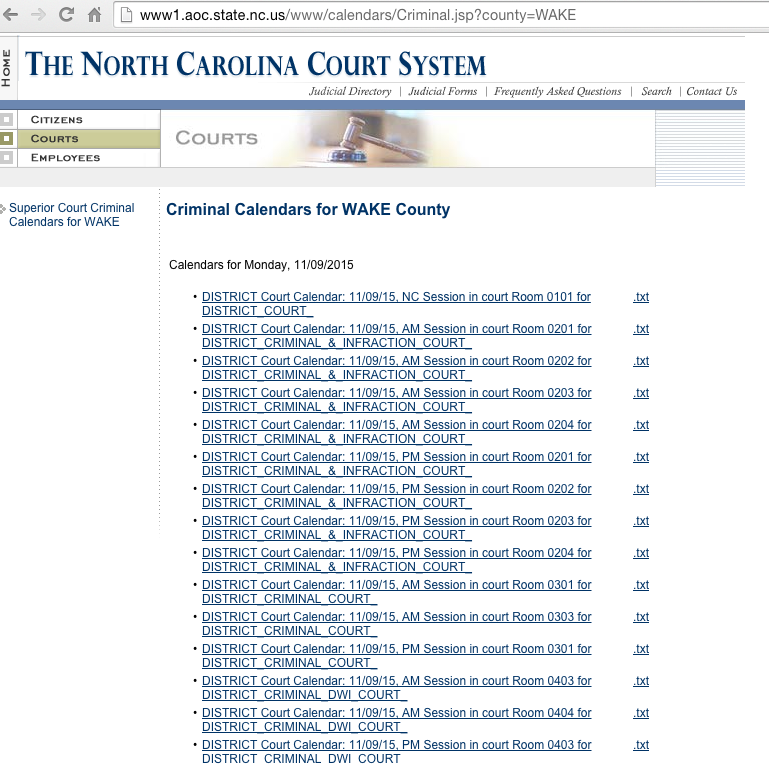 NC COURT CALENDAR Yangah Solen