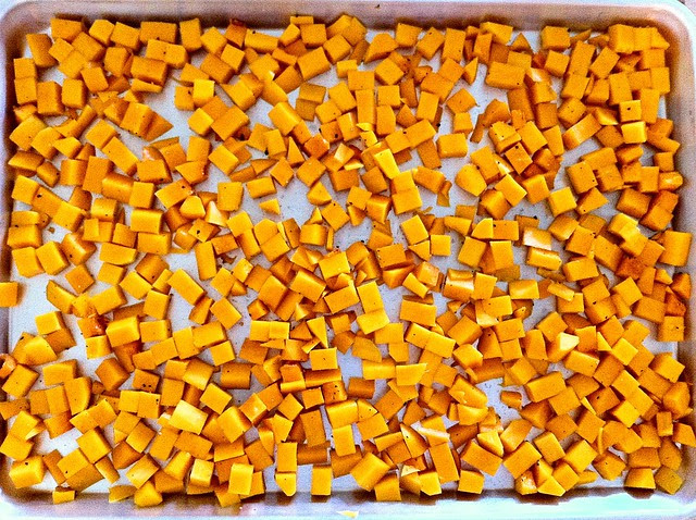Butternut Squash on Baking Sheet