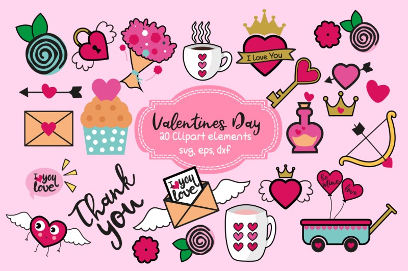 Download Free Valentine'S Day Elements Heart Svg Coffee Cup Happy Mail Cupid Crafter File - Download Free ...