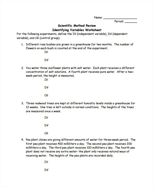 Identifying Variables Worksheet Answers - Promotiontablecovers