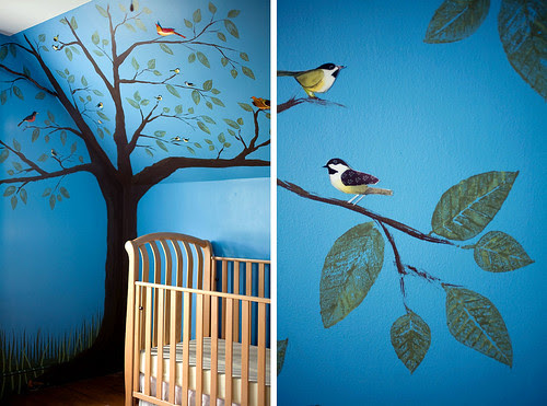 NURSERY_leaves_birds_152_WB por SeptemberAfternoon.