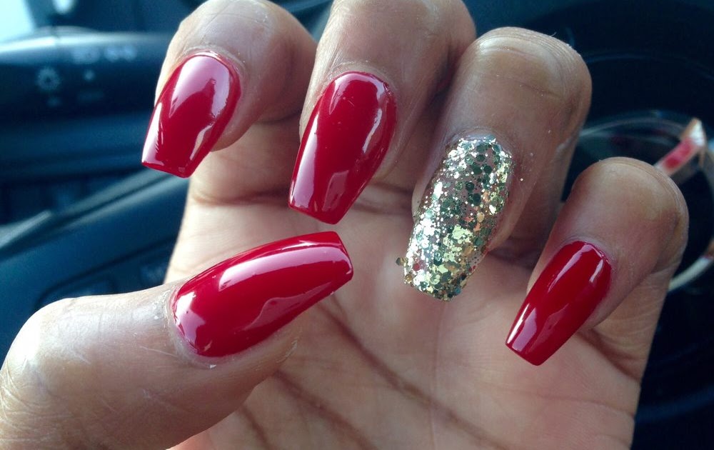 Red and Pink Coffin Nails - wide 5
