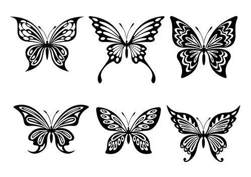 sample LARGE free Butterfly silhouette - in black