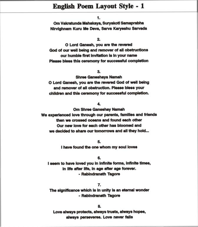 Indian Wedding Card Quotes In English English Wedding Indian
