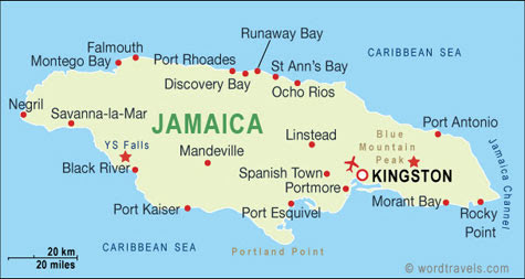 Map Of United States And Jamaica Direct Map