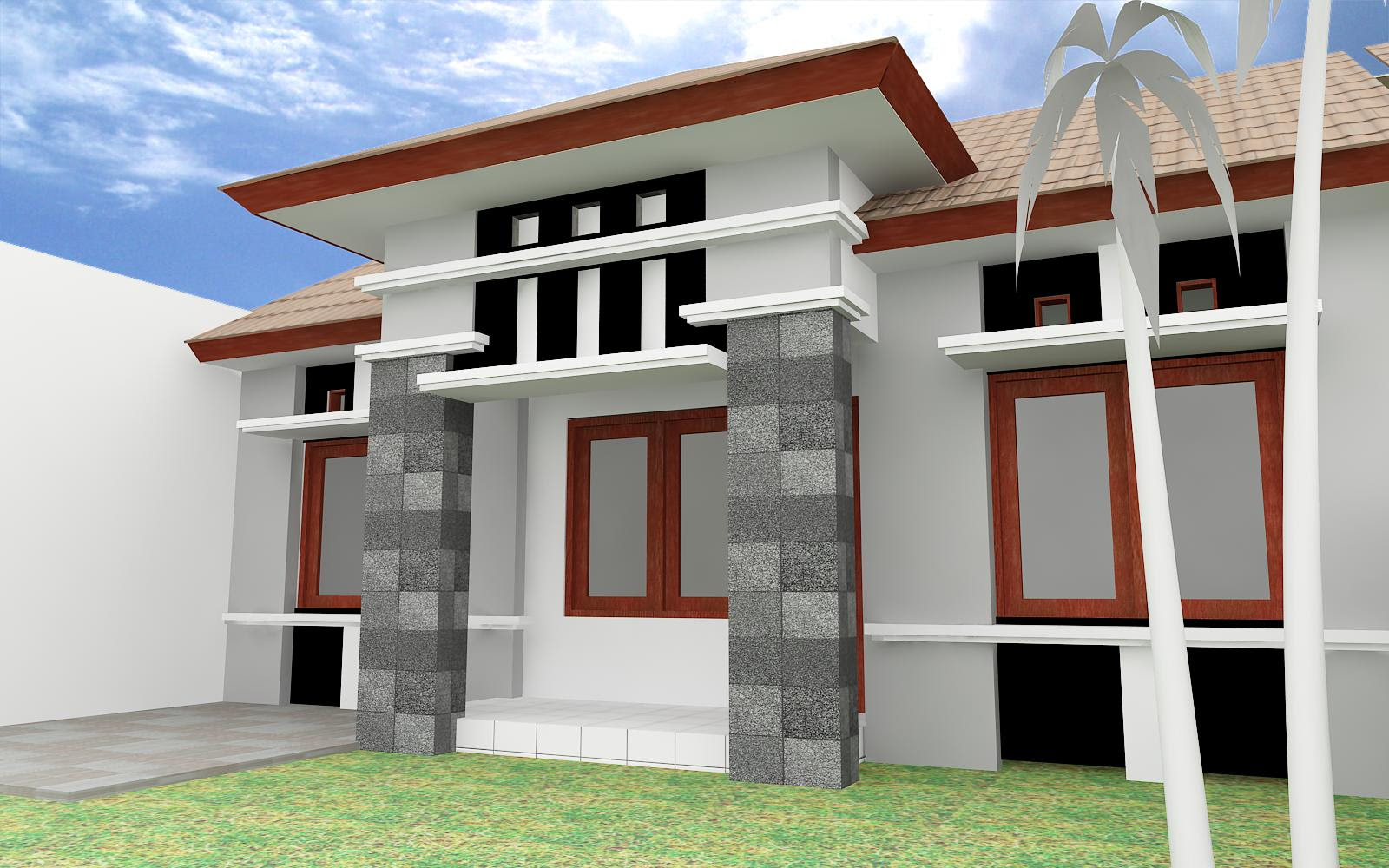 Download Model Teras Rumah  Minimalis  Atap Dak  Beton 