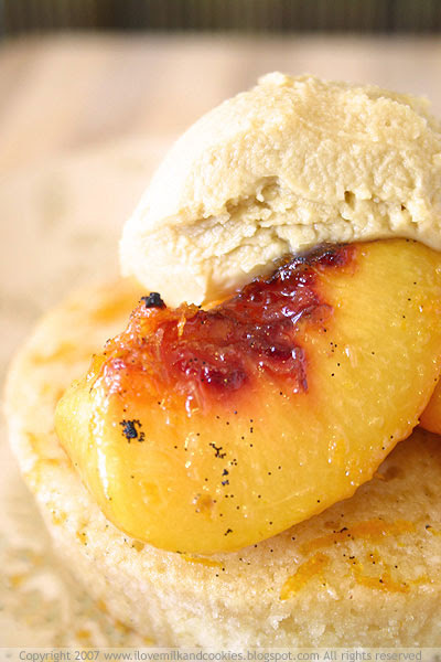 Almond Cakes with Roasted Peaches